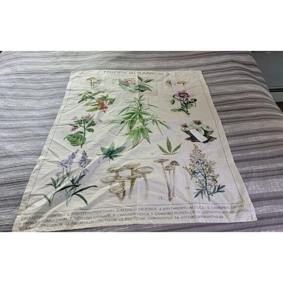 Urban Outfitters UO Home Tapestry Trippy Botanicals Wall Decor 36 X 48 New - Picture 1 of 6